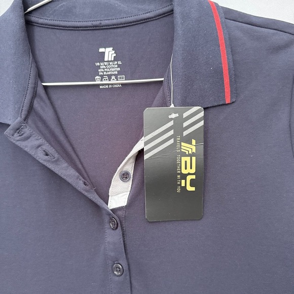 Navy Blue Sporty Polo Mini Dress Medium Preppy Tennis Stretch Knit Golf NWT - Picture 6 of 8